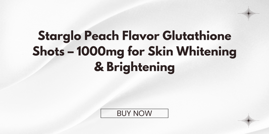 Starglo Peach Flavor Glutathione Shots – 1000mg for Skin Whitening & Brightening