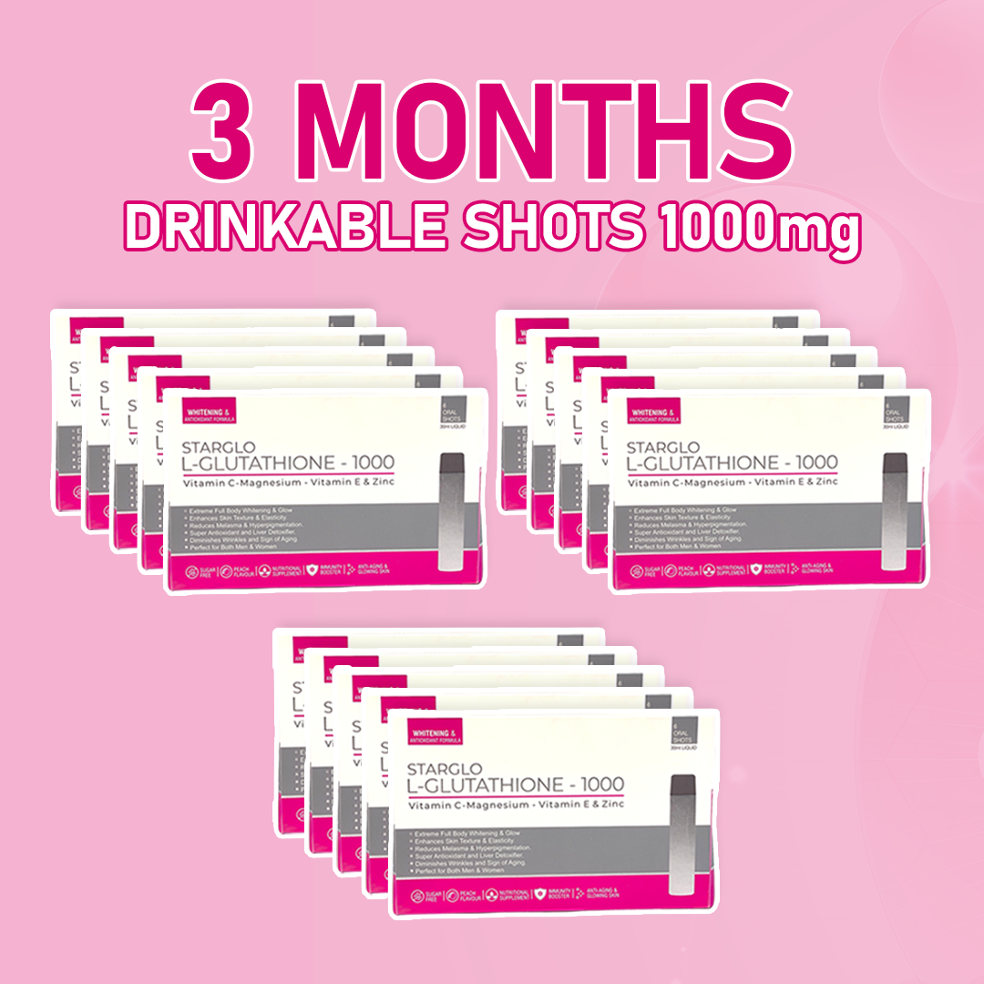 15 PACKS STARGLO SHOTS GLUTATHIONE 1000Mg - 3 MONTH DOSE