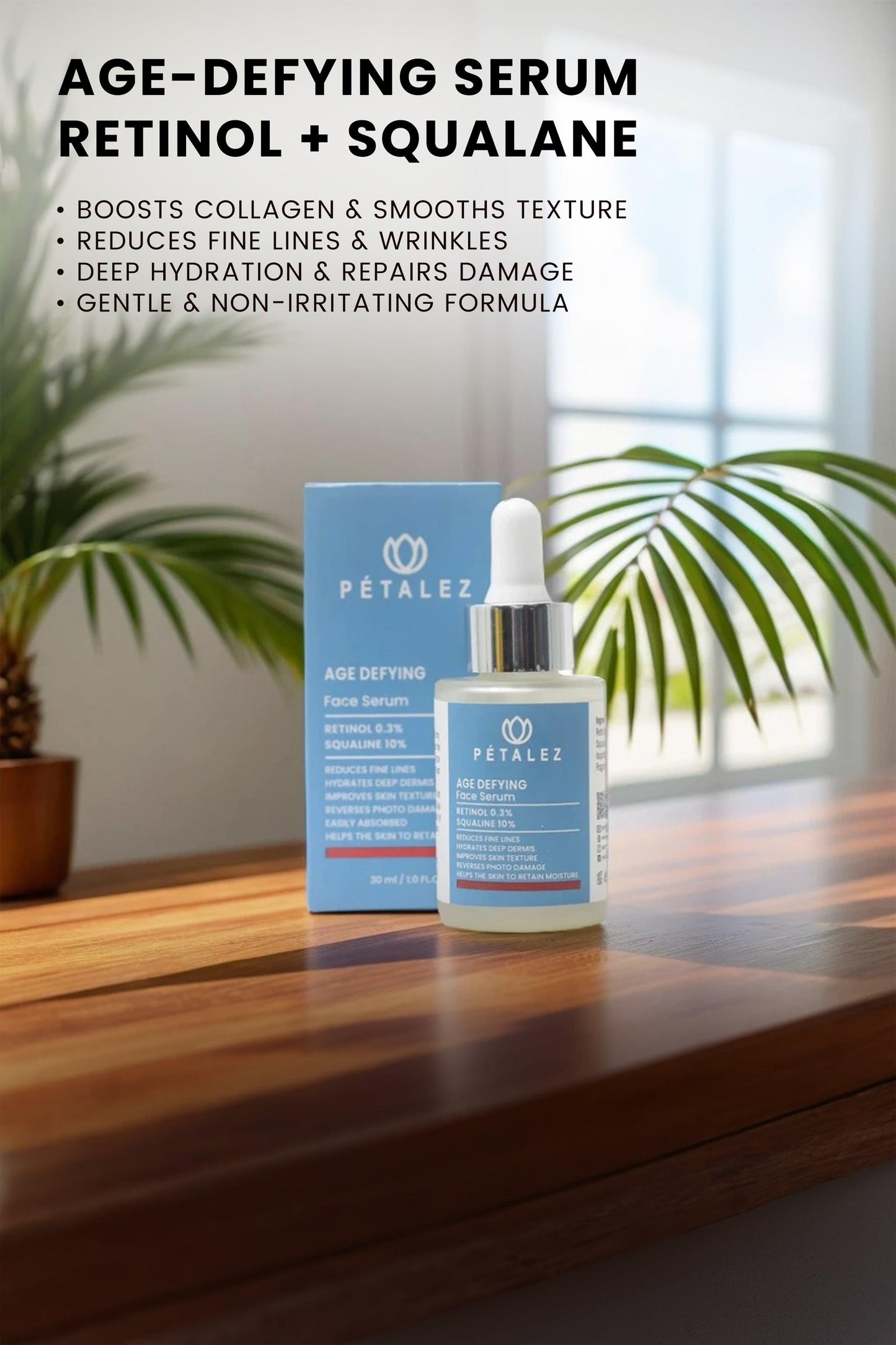 Anti-aging face serum with hyaluronic acid