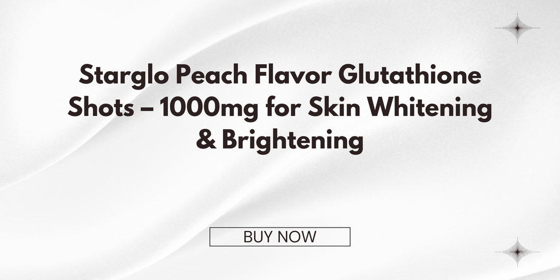 Starglo Peach Flavor Glutathione Shots – 1000mg for Skin Whitening & Brightening
