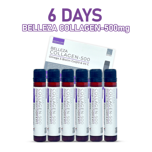 BELLEZA COLLAGEN 500 WITH OMEGA 3, BIOTIN, COQ10 & VITAMIN C PACK OF 6 - 30ML
