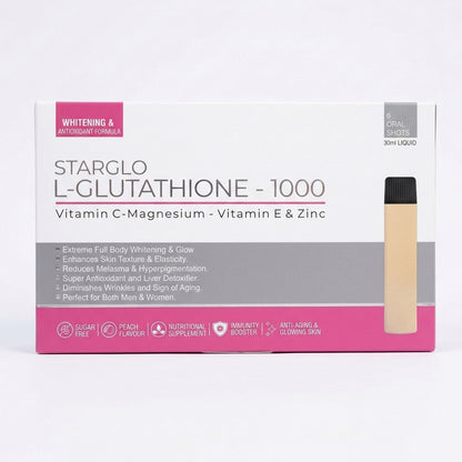 STARGLO SHOTS GLUTATHIONE 1000Mg - PACK OF 6 SHOTS - 30ML