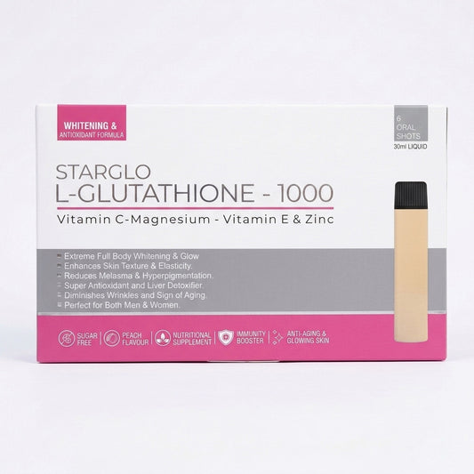 STARGLO SHOTS GLUTATHIONE 1000Mg - PACK OF 6 SHOTS - 30ML