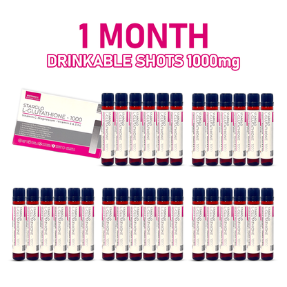 5 PACKS STARGLO SHOTS GLUTATHIONE 1000Mg - 1 MONTH DOSE