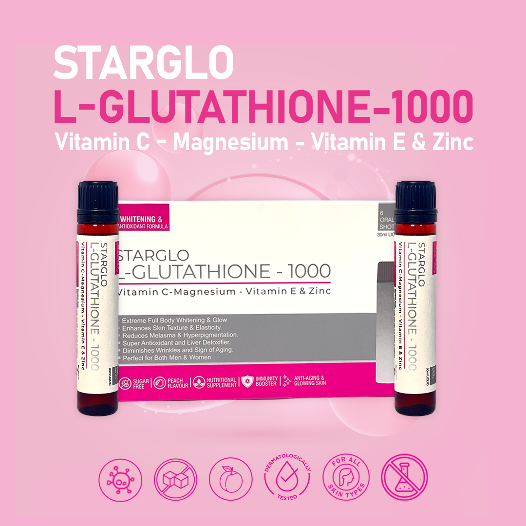 STARGLO SHOTS GLUTATHIONE 1000Mg - PACK OF 6 SHOTS